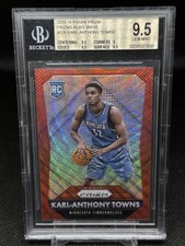 🗽🏆2015-16 Panini Prizm Karl Anthony Towns Ruby Wave #/350 Rookie RC - BGS 9.5!