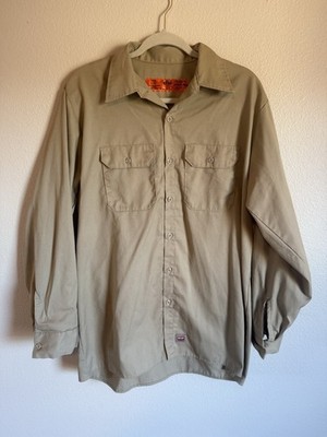 Red Kap Button Up Tan Long Sleeve Size Large ST52KH5 Men s NEW