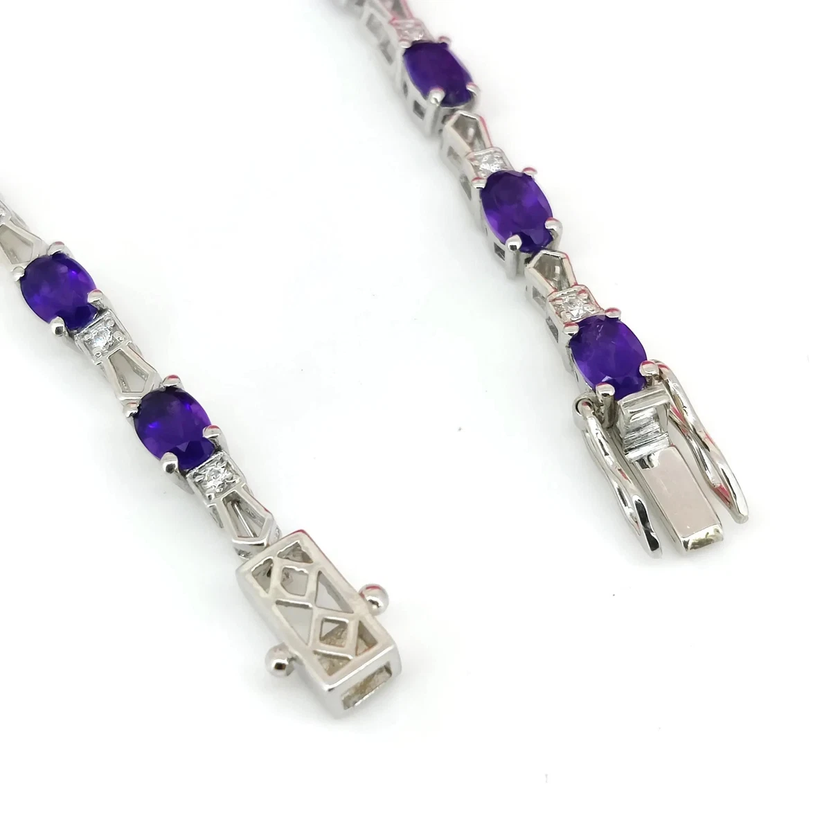 Amethyst Tennis Bracelet Sterling Silver February Birthstone Bridal Jewelry Gift