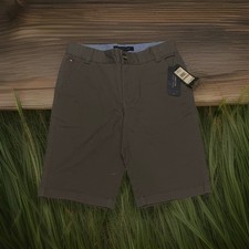 NWT 39 Boy's Tommy Hilfiger Gray Chino Shorts SZ 12 Flat Front Adjustable Waist