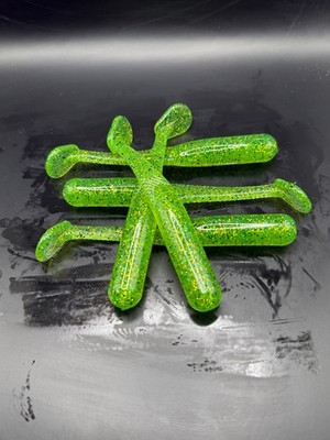 @Strawhatfishin Custom Handmade 4'' Bullet Swimbaits, 5 Pack Scented Chartreuse