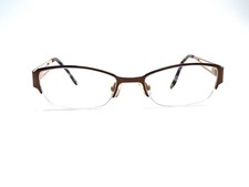 Liz Claiborne Brown Oval Metal Half Rim W Tortoise Temples Glasses 48 17 135