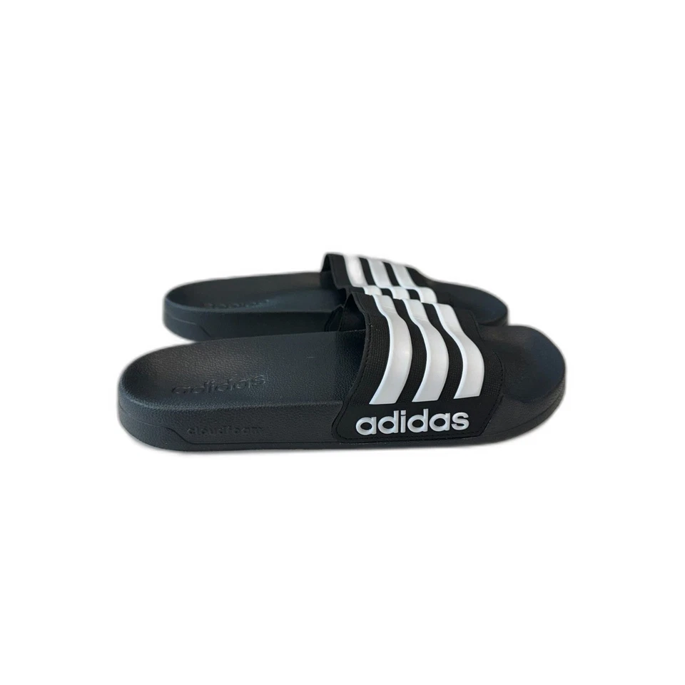 Toboganes de ducha Adidas Adilette blanco y negro talla 9 nuevos sin etiquetas Foto 2 de 4