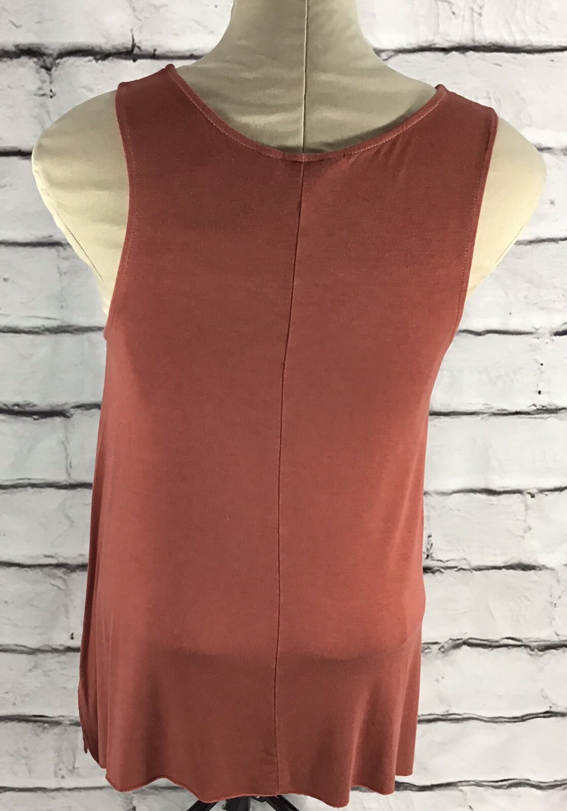 Bundle 3 Shirts Tops Rust White Orange Striped Si… - image 8