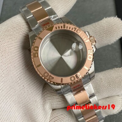 Two Tone 40mm Automatic Watch Case+Bracelet Fit NH35 ETA2824 PT5000 120 Clicks