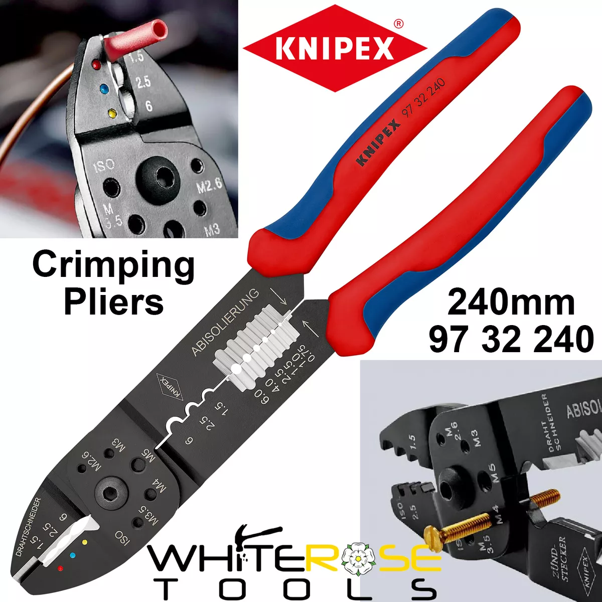 Knipex Terminal Crimping Pliers Tool 240mm Wire Stripper Screw Cutter 97 32  240