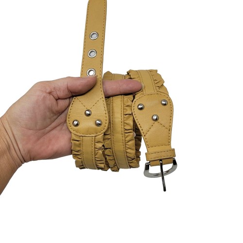 Spirit Coldwater Creek Brown Italian Leather Woven Wide Waist Belt  M Boho Coldwater Creek Waist Belt Belts for Women for sale | eBay main image 4
