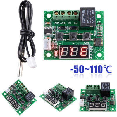2X 12V -50~110°C W1209 Digitaler Thermostat Temperaturregler Schalter+Sensor UD