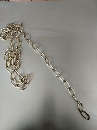 6 foot long BRIGHT BRASS FINISH NICE SOLID LINK CHANDELER CHAIN  - Picture 1 of 4