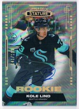 2021-22 STATURE ROOKIE AUTO KOLE LIND 141/199 SEATTLE KRAKEN #152