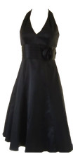 RED HERRING Black Satin CORSAGE DRESS Size 6