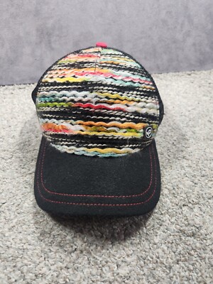 Pistil Scout Trucker Hat One Size Black Multi Textured Yarn Mesh Snap Back