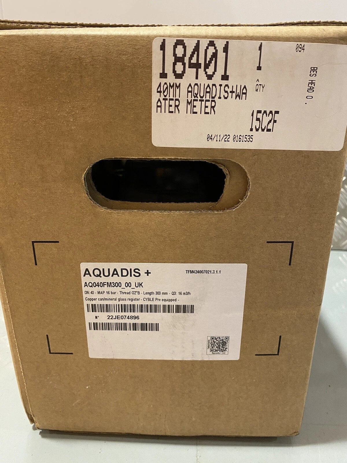 DN40 Itron Aquadis + Volumetric Water Meter Cold Water Dry Dial - New INC VAT 4