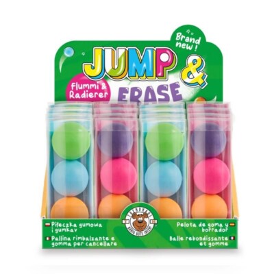 Trendhaus Radierer und Flummi 2 in 1 - 3er Set
