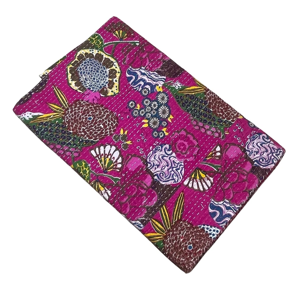 Manta reversible india vintage rosa Kantha hecha a mano regalo hija Foto 2 de 3
