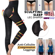 Shaping Sleep Leg Shaper High Waist Leggings Socks Fajas Colombianos Slim Tone