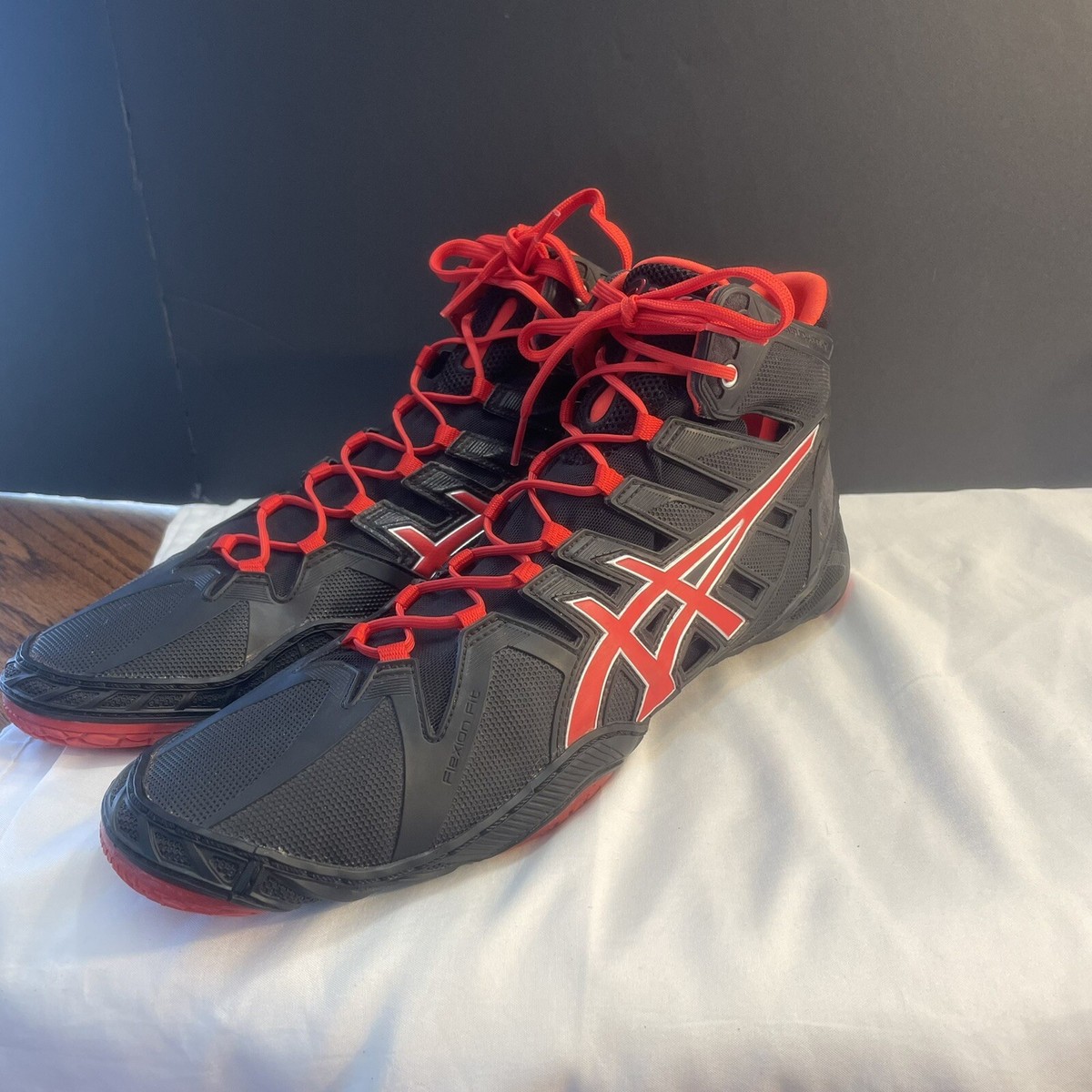 Asics Omniflex Wrestling Shoes Mens Size Red Rare Nike Freeks