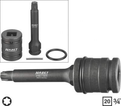 Hazet Brake Disc Screwdriver Socket Set 20mm 3/4'' Internal TORX