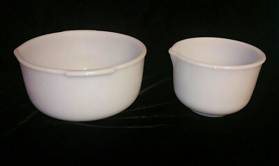 Vintage Set Of 2 Fire King For Sunbeam White Milk Glass