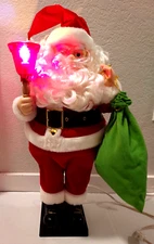Telco Motionettes Santa Claus w/ Bell Animated Light Up 24" T Vtg 1988 - Works!