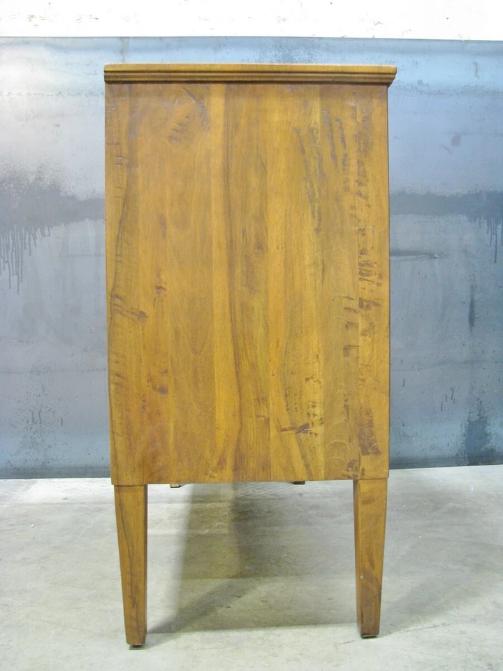 Dramático cofre de colección de gran tamaño de tres cajones Imperio Biedermeier con incrustación de llave griega Foto 4 de 4