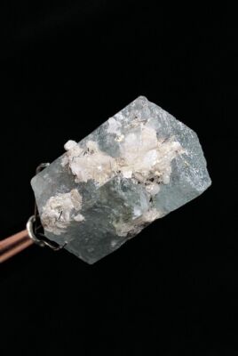 Natural Small Thumbnail Sized Aquamarine Crystal With Albite Matrix.