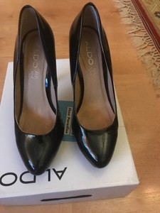 aldo black patent heels