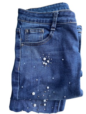 Jeans donna con perle e strass | eBay