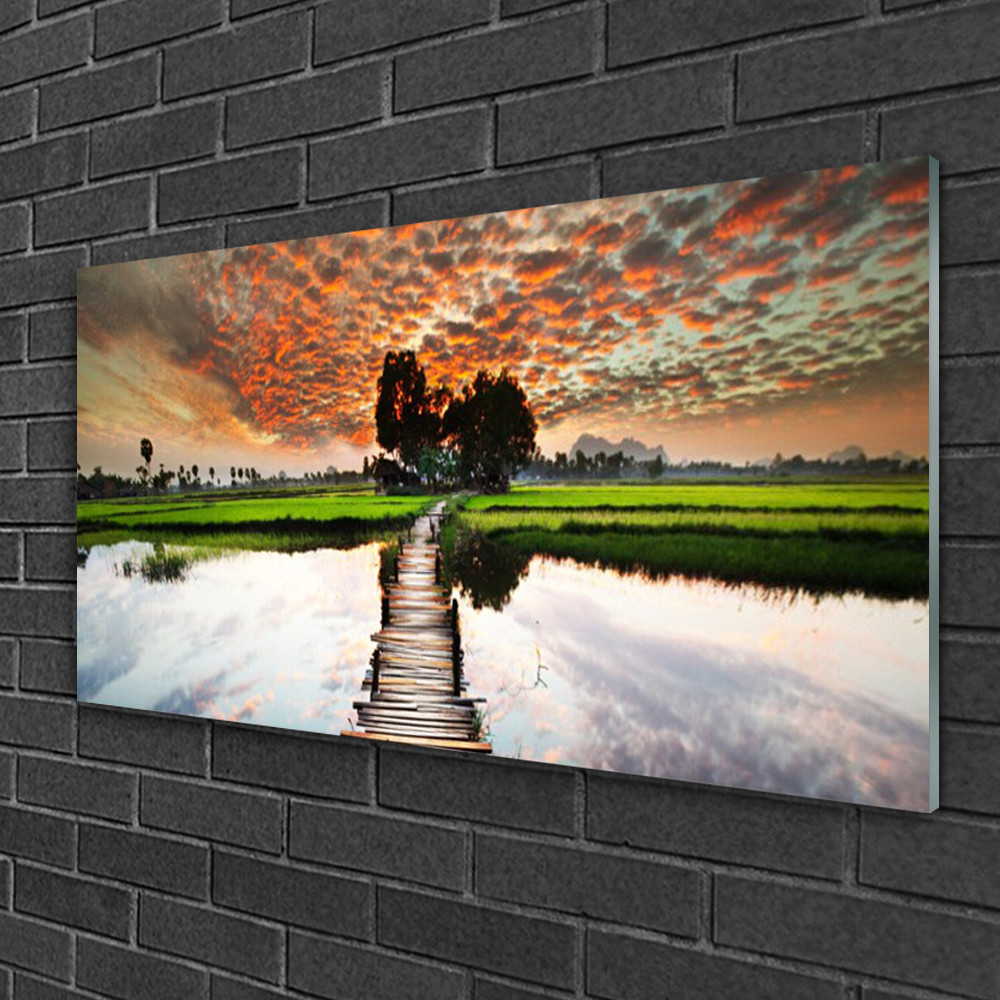Tableau sur verre 100x50 cm haut de gamme avec impression HD paysage nature