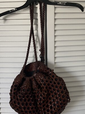 TALBOT'S GENUINE LEATHER BRAIDED SHOULDER PURSE/HOBO/ CHOCOLATE/GUC/AWESOME!