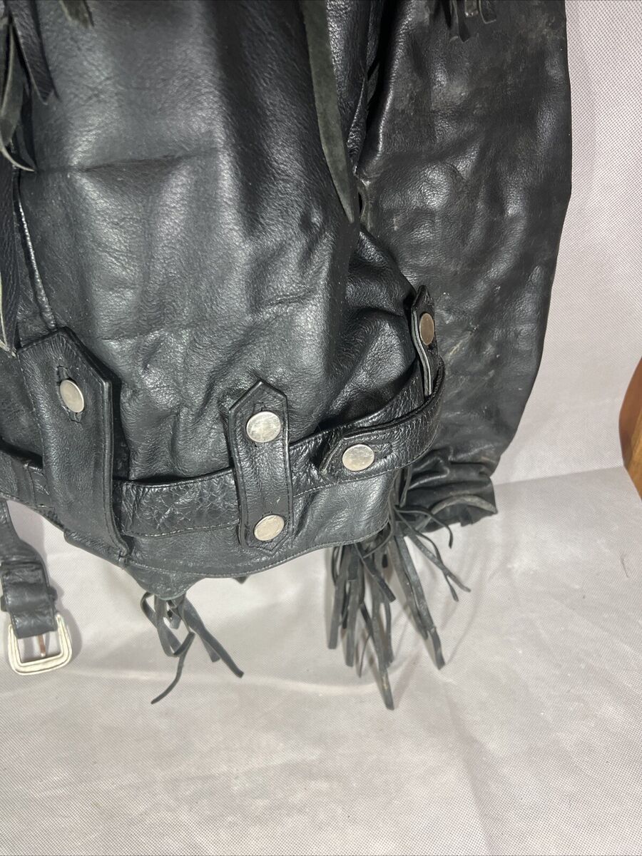Vintage Women's Leather Tassle Jacket Open Road Full Zip Vintage Women's Leather Tassle Jacket Open Road Full Zip