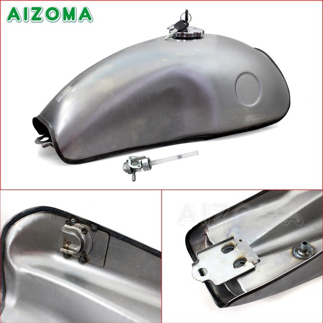 Cafe Racer 10L/2.6 Gallon Universal Gas Fuel Tank Titanium For Honda