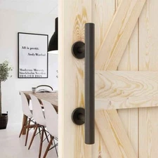 12" Sliding Barn Door Handles Pulls Double Sided Hardware Set Flat Bottom Plate