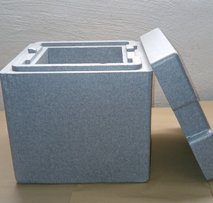 Thermobox 8 L 6 cm Wand! EPS Box grau Kühlen Warmhalten Transportbox Styropor