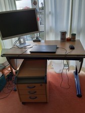 Schreibtisch höhenverstellbar 120x71 + Container BHT42x51x59 Fa moll 