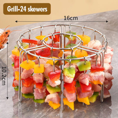 Freidora de Aire Acero Inoxidable Parrilla Vertical Pincho Colgante Kebab Estante Herramientas de Cocina - Imagen 16 de 17