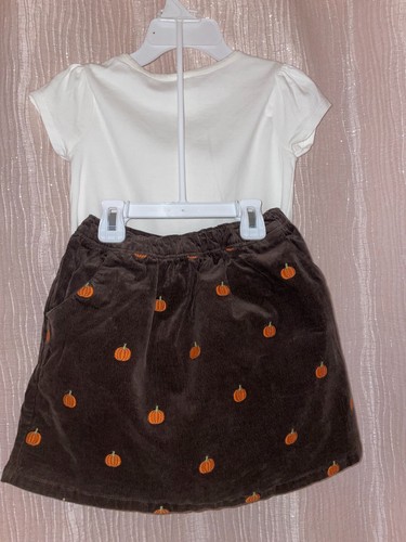 Girls Gymboree Pumpkin Outfit Set Size 7 - Picture 2 of 10