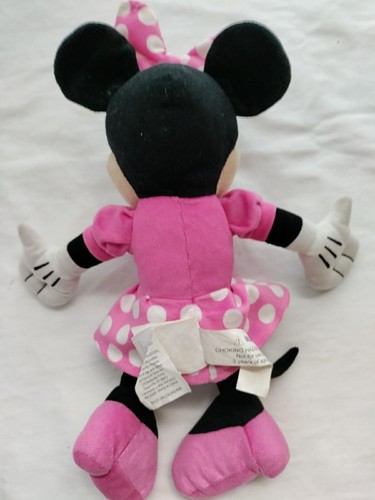 Disney Minnie Mouse Used Pink Polka Dots Sweethearts 11 inch Plush - Picture 4 of 7