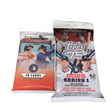 2026 Bowman Baseball 10 Card Pack &2026 Topps Series 1 Baseball 36 Card Fat Pack