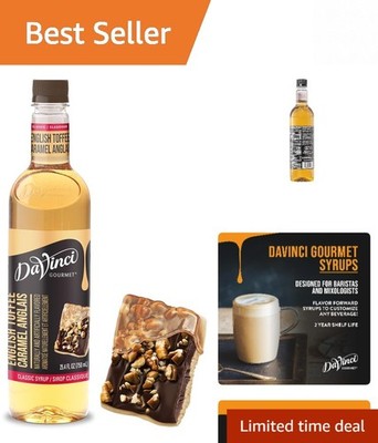 Natural Flavors Classic English Toffee Syrup - Perfect for Drinks & Desserts