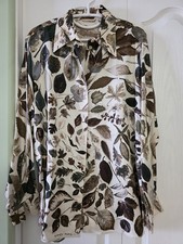Hermes 'Fall Leaves' Button-Down Silk Shirt - EU40