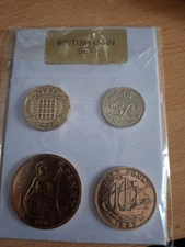 UK 1951, 1959, 1966 and 1967 . Pre-Decimal 4 Coins- Sealed Pack