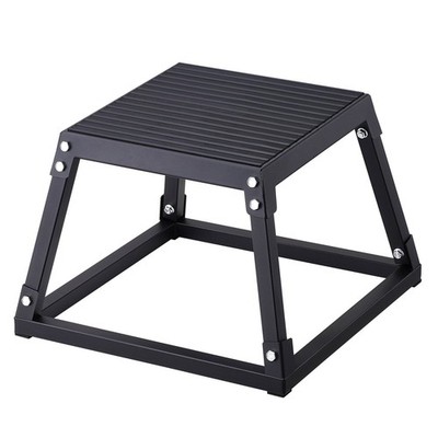12in Home Gym Jump Box 500lb Steel Core Trapezoid Design Matte Black