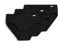 New Jockey Women's sze 6 Underwear Elance Cotton Bikini 3 Pack Black Solid