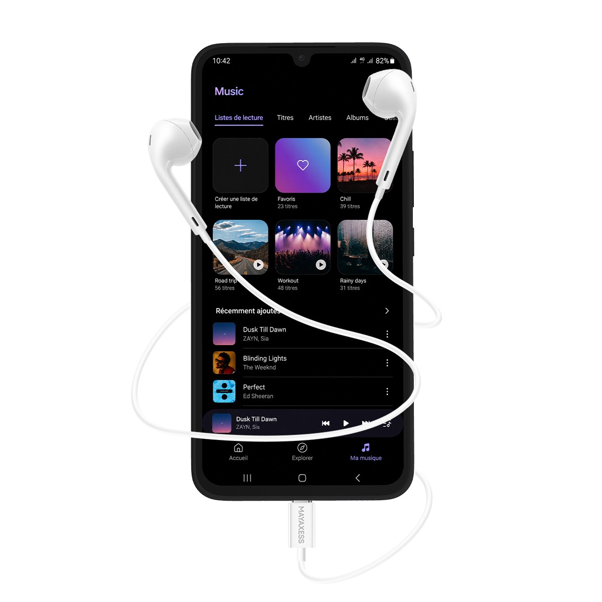 Écouteurs USB-C pour Galaxy A34 avec micro intégré Mayaxess noirs - 2