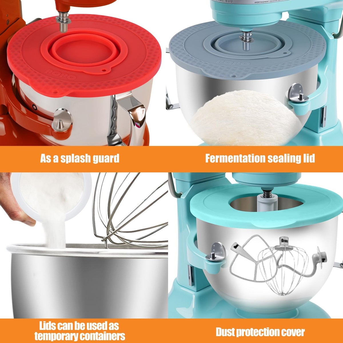 Couvercle En Silicone De Qualité Alimentaire Pour Bol De Mélange