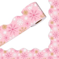 Bulletin Board Border 65ftX3in Christmas Snowflakes Border Trim Wall Sticker