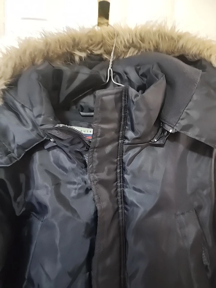 Boys Timber Outerwear Winter Puffer Coat/Parka w/Faux Fur Hood Blue Size 14-16 - Image 2 of 4