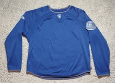 Majestic Milwaukee Brewers Shirt Men's M Blue 1982 Anniversary Patch Long Sleeve