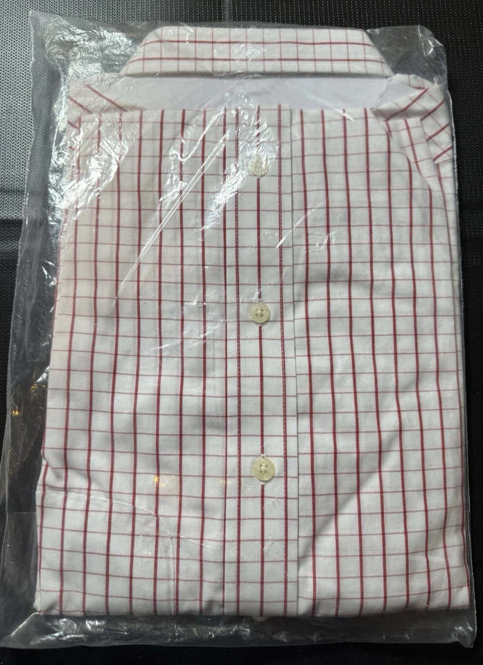 Antigua Affiliate Men’s Small White & Red Checked Dress Shirt NWT - Image 2 of 4
